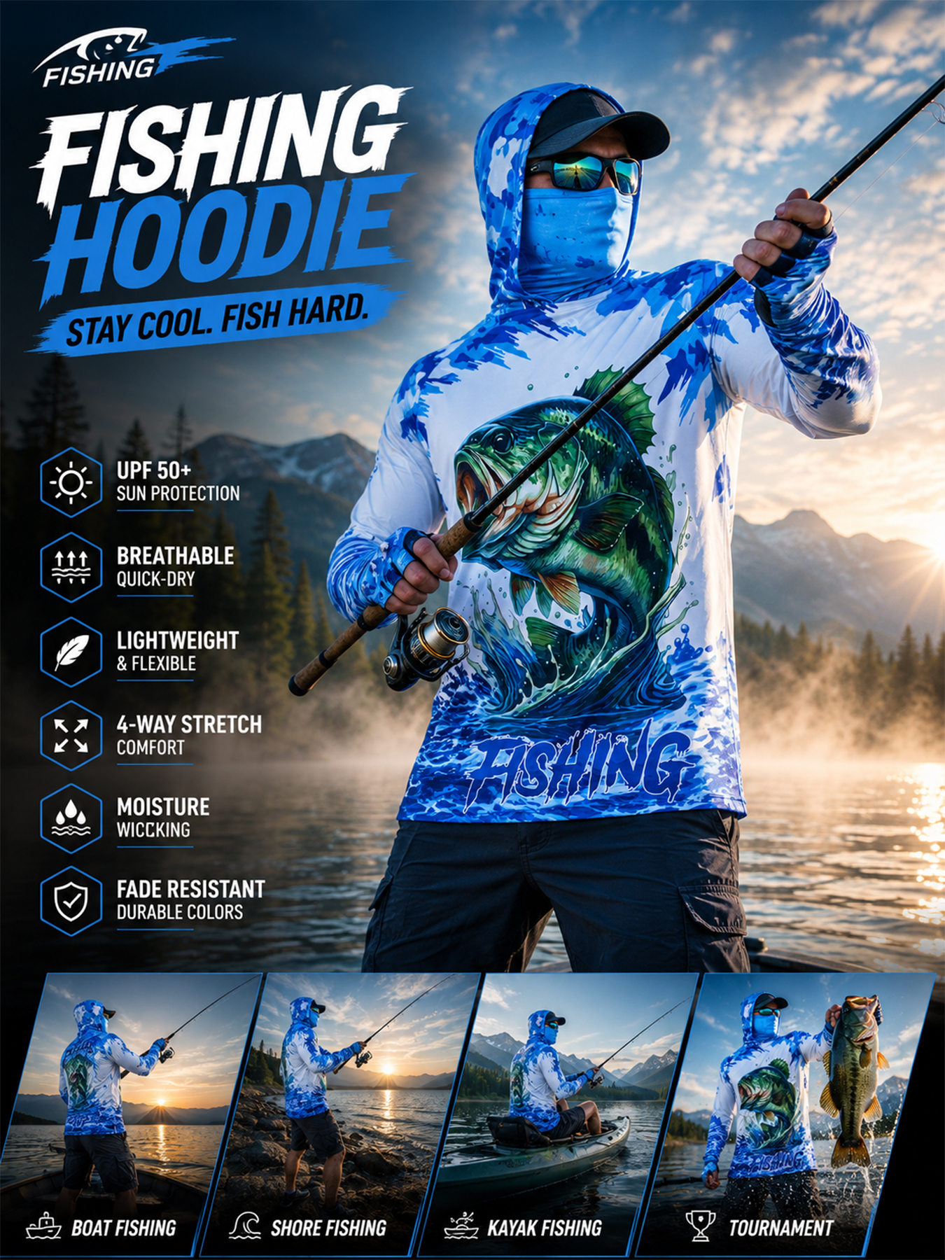 Fishing Hooded Shirt Upf 50 Fi - Fishing Hoodie recensione e prezzo